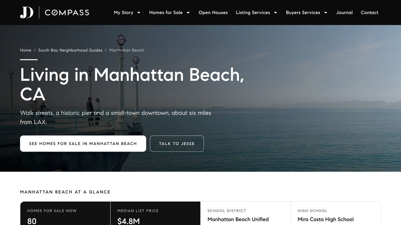 Real Estate Website Project 5 Neighborhood guide with local information, property links and an agent contact option.